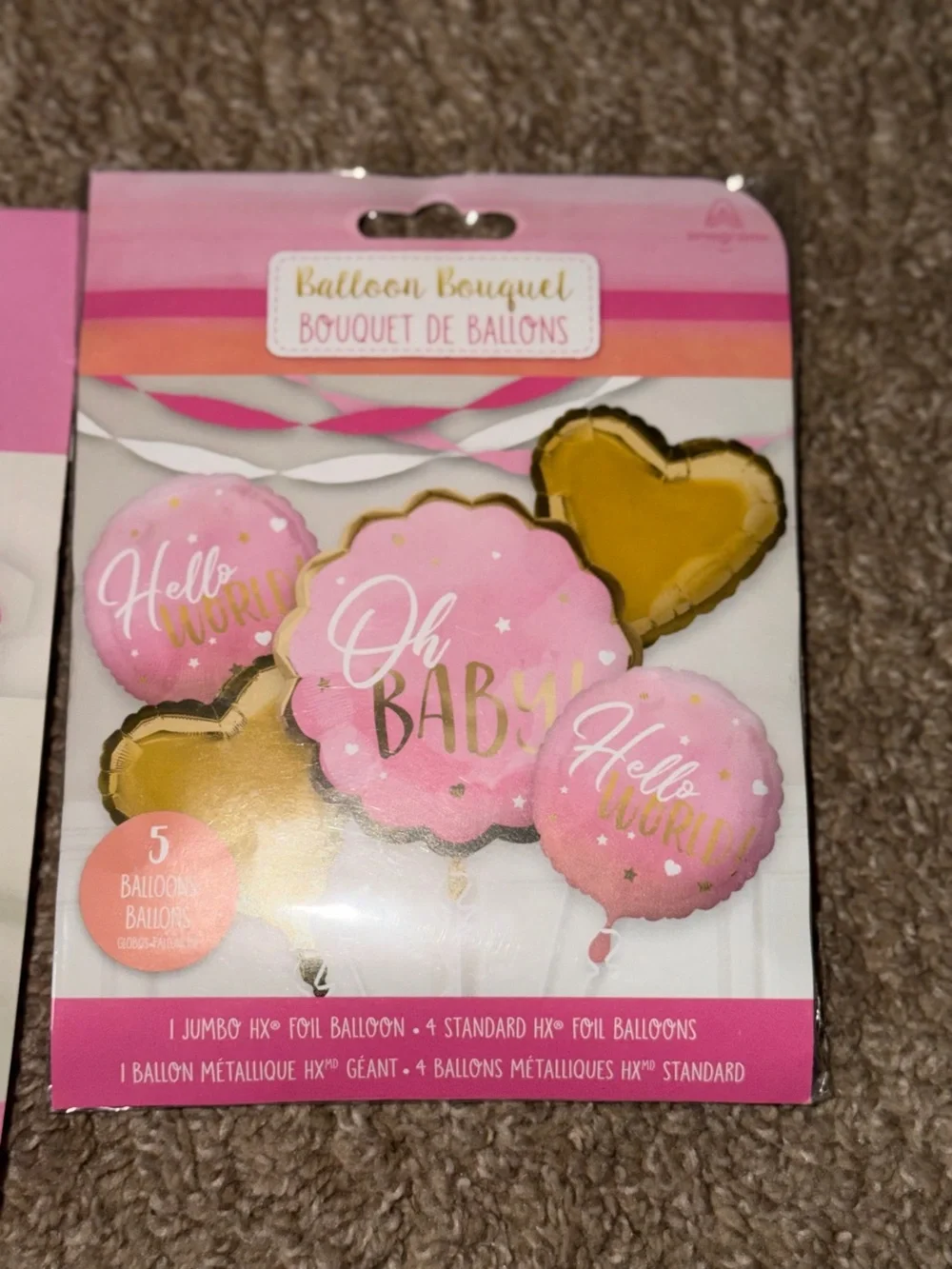Party Essentials Baby Girl Pink Balloon & Treat Box set